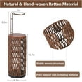 thumbnail image 4 of Freestanding Toilet Paper Holder with Storage,3 Rolls of Rattan Tissue Holder for Bathroom,Woven Toilet Paper Roll Holder Stand,Boho Bathroom Decor Farmhouse Toilet Paper Storage-Deep Brown, 4 of 17