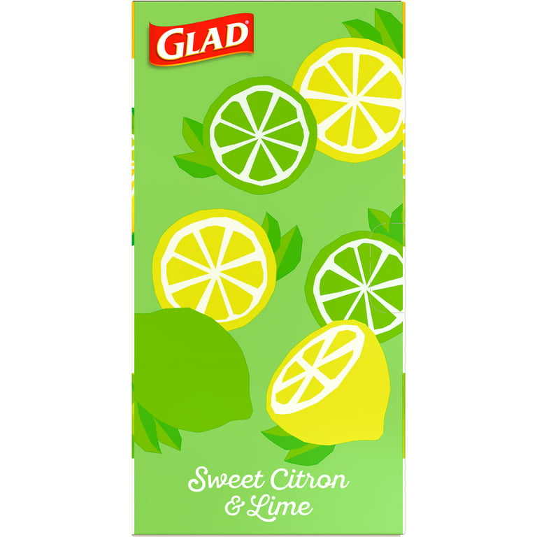 Glad® ForceFlexPlus Tall Kitchen Drawstring Trash Bags - 13 Gallon Trash Bag,  Febreze Sweet Citron & Lime - 34 Count, Plastic Bags