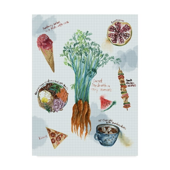 Trademark Fine Art 'Food Sketches I' Canvas Art by Melissa Wang