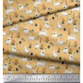 thumbnail image 3 of Soimoi Orange Polyester Crepe Fabric Mushroom,Oaknut & Rabbit Animal Decor Fabric Printed BTY 42 Inch Wide, 3 of 3