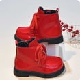 thumbnail image 4 of Girls Ankle Boots Kids Combat Boots Glossy Patent Bootie Lace Up Side Zipper Water Resistant Easy Clean for Fall Winter Daily Party Wear, 4 of 9