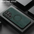 thumbnail image 4 of Feishell Designed for Samsung Galaxy S25 Ultra Luxury Premium PU Leather Case [Compatible with Mag-Safe] Shockproof Back Support Magnetic Car Mount Slim Protective Phone Case for Men Women, Green, 4 of 10