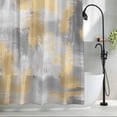 thumbnail image 2 of Gray Yellow Painting Art Fabric Shower Curtain Abstract Washable Shower Curtains for Bathroom, Waterproof Bath Curtain with Hooks Home Decor 72x84in, 2 of 8