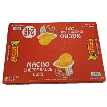 Ricos Nacho Cheese Sauce 3.5 oz Cups, Pack of 24 - Perfect for Snacks