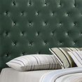 thumbnail image 3 of Benjara Fabric Upholstered Eastern King Bed with Scroll Headboard Design, Green, 3 of 5