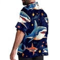 thumbnail image 3 of Starry Shark Men's Short Sleeve Printed Poplin Beach Shirts with Spread Collar - Casual Button Down Summer Tops for Unisex, 3 of 6