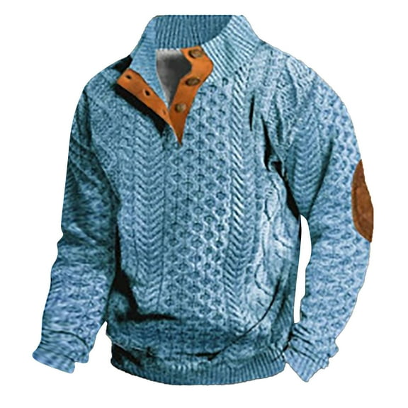 2024 Autumn Winter Men Casual 3D Digital Printed Imitation Knitted Sweater Fabric Half Zip Round Neck Hoodless Pullover Trendy Long Sleeve Shirts for Men Pullover Sweatshirts Soft Comfy Sweatshirt