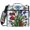 Stained-Glass Blooms, variant on Red Swimmers Printed Zipper Binder with Handle&Shoulder Strap 2 inch 3 Ring 500 300 Sheet Capacity File Folder Organizer