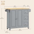 thumbnail image 2 of CoSoTower Kitchen Island on Wheels, Kitchen Cart with Drop Leaf, Drawers, Grey, 2 of 7