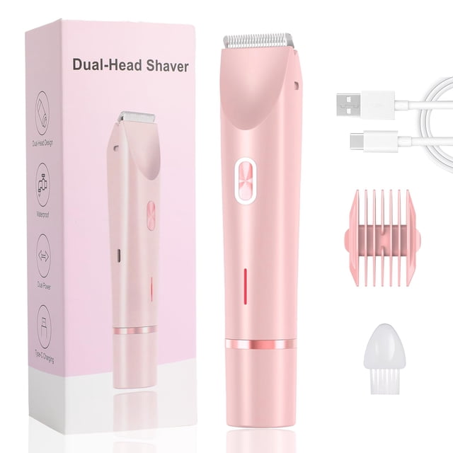Afeitadora eléctrica Jewsuva 2025 para mujer, 2 en 1, color rosa húmedo y seco