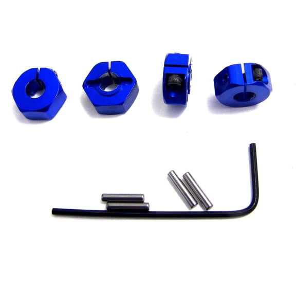 Hot Racing Blue Aluminum Locking 12mm Wheels Hex Kit HRASLF1006 Electric Car/Truck Option Parts
