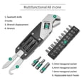 thumbnail image 2 of Stainless Steel Adjustable Wrench Replaceable Screwdriver Head Portable Household Tool with Storage Bag, 2 of 5