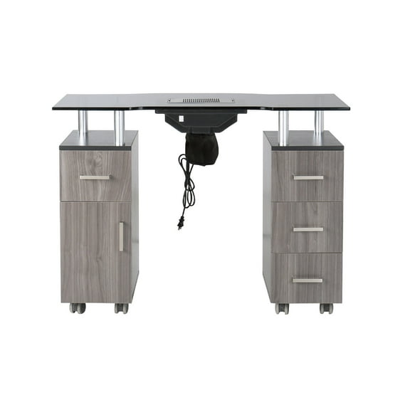Manicure Table GLASGLOW Dark Gray Salon Nail Table Salon Furniture & Equipment