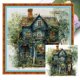 thumbnail image 1 of (14CTABB-1089__C__50X50) Hilo algodón ecológico bordado 14CT 2 hebras impresión 50*50 kit serie paisaje punto cruz cabaña forestal, 1 of 9