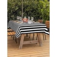 thumbnail image 4 of 60x102 Inch Outdoor Tablecloth with Umbrella Hole Zipper Rectangle Black White Stripe Rectangular Tablecloths Outside Waterproof Modern Minimalist Geometric Striped Patio Table Cover for Picnic Party, 4 of 8