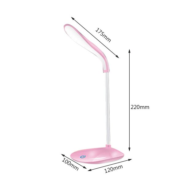 Lámpara de mesa LED USB Protección ocular Toque Niños Dormitorio Luz nocturna (Rosa) Sywqhk Para estrenar