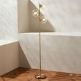thumbnail image 6 of SAFAVIEH Niobe 65 in. 3-Light Glam Antique Gold Iron Floor Lamp with Clear Shade, 6 of 11