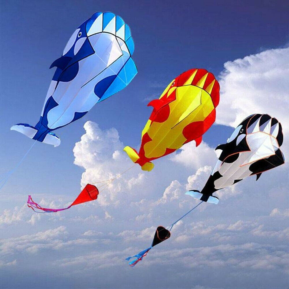 Private Jungle RED/BLACK/BLUE 3D Cartoon Kite Frameless Soft Parafoil Whale Family Outdoor Sports Toy Children
