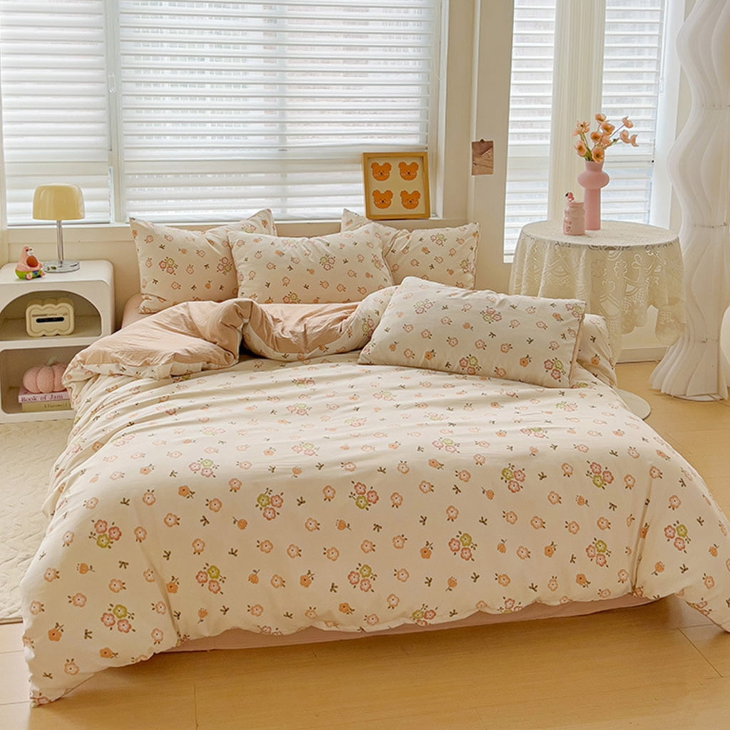 Cotton 4 Pieces Bed Set Temperature Regulating Nursery Bedding for Toddlers and Kids