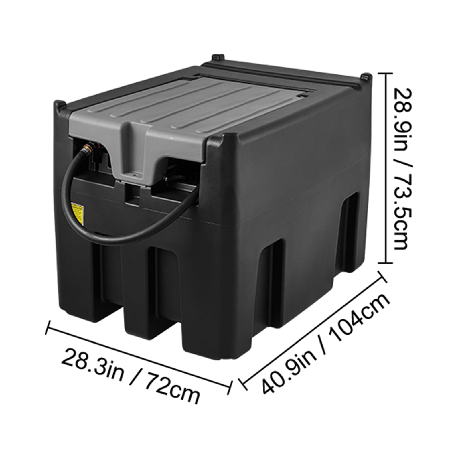 KFFKFF PE Diesel Transfer Tank for Easy Fuel Transportation 116 Gallon Capacity & 10 GPM Flow Rate,Portable Diesel Tank, Diesel Fuel Tank with 12V Electric Transfer Pump and 13.1ft Rubber Hose