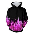 thumbnail image 3 of Jinhomg Sweatshirts for Men Big and Tall Flame Print Hooded Sweatshirt with Pocket Lightweight Drawstring Pullover Hoodie Hot Pink,S, 3 of 7