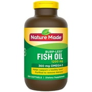Nature Made Burp-Less Fish Oil 1,200 mg Softgels for Heart Health (300 Count)