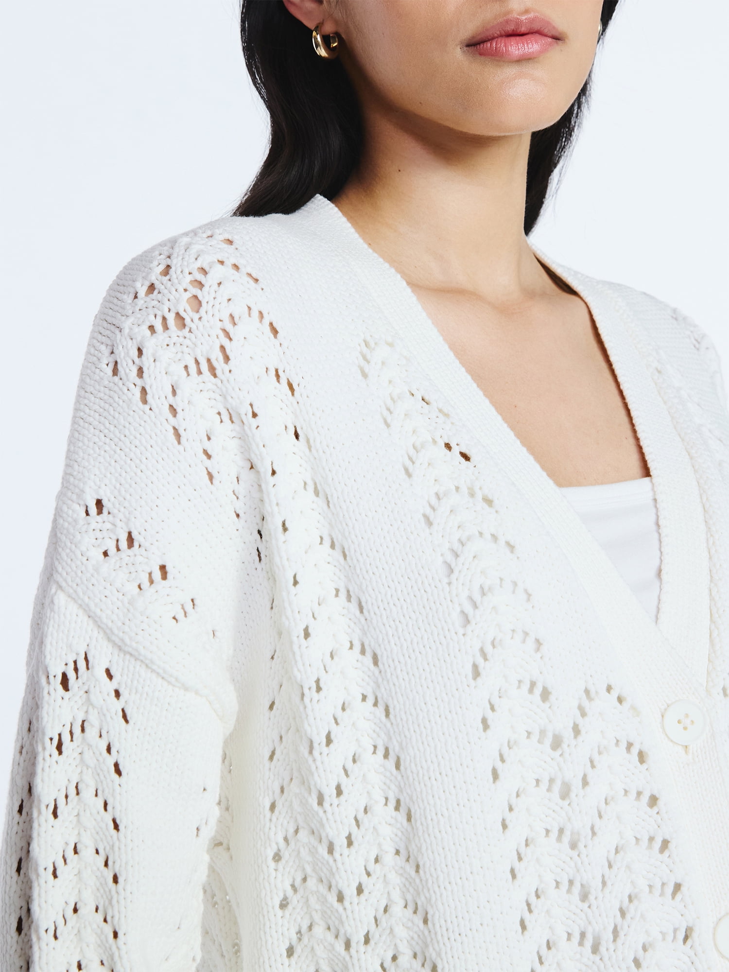 Scoop Women’s V Neck Sweater Cardigan, Midweight, Sizes XS-4X