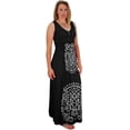 thumbnail image 3 of Peach Couture Sleeveless Smocked Damask Embossed Long Maxi Dress, 3 of 3