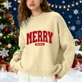 thumbnail image 2 of Fiaer Merry Womens Sweater Christmas Oversized Crew Neck Knitted Pullover Long Sleeve Loose Fit Trendy Warm Casual Xmas Tops Beige XXXL, 2 of 5