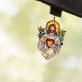 thumbnail image 1 of Hangs Je Sus S Un Catcher Acrylic Stained Glass Window Hanging Décor for Home & Holidays 6/8 Inch Decorative Piece, 1 of 3