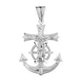 thumbnail image 2 of Sterling Silver Mariners Anchor Crucifix Pendant Necklace (Large), 20", 2 of 3