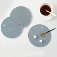 thumbnail image 5 of Soporte para ollas de silicona y manoplas para horno, almohadillas calientes de goma con aislamiento antideslizante multiusos, mantel individual resistente al calor, paquete de 5 (azul claro, 5 of 5