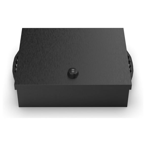 Fire Retardant Combination Lock Security Chest, Fire Resistant, Steel Strong Box to Vital Documents, Medicine, Money, 0.24 Cubic Feet, 12" x 10" x 3.5" Interior, Black