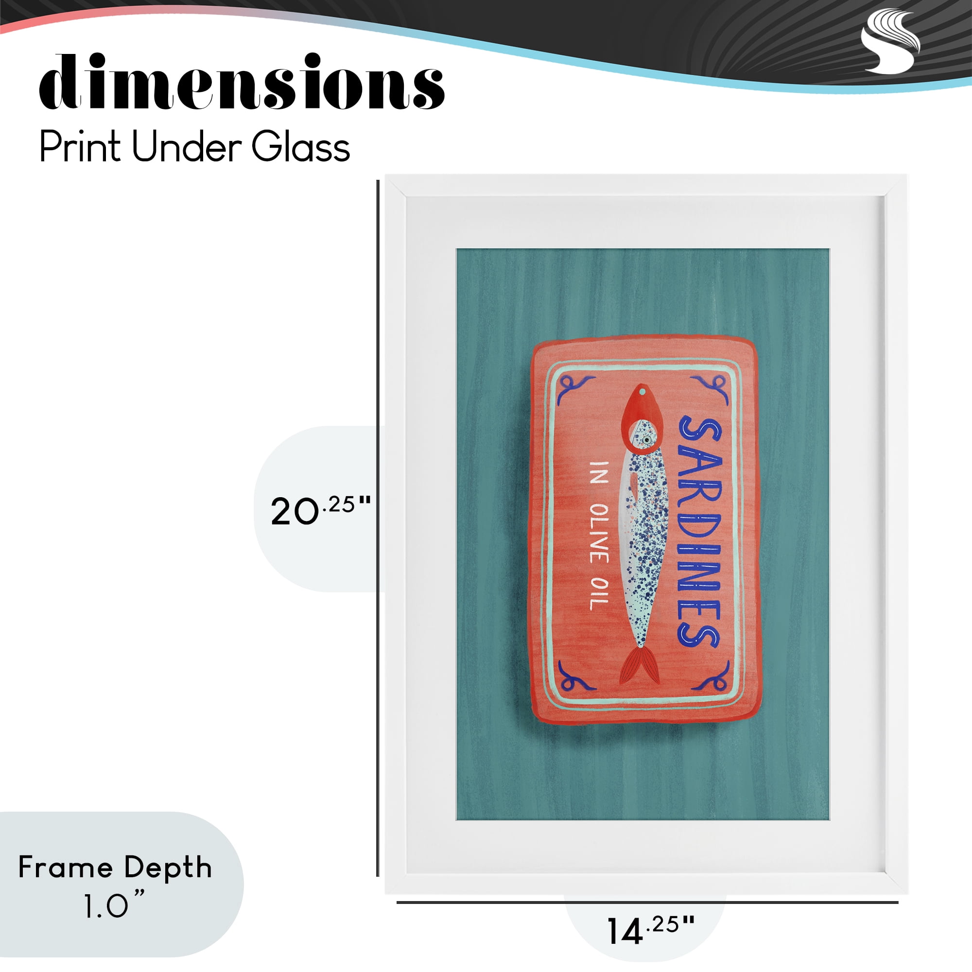 Stupell Industries Sardines Olive Oil Seafood White Framed Print Under Glass, design by Metka Hiti