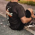 thumbnail image 2 of Yao888-Camiseta con estampado gráfico de espuma para hombre, ropa de calle de gran tamaño, estilo hip hop, informal, Y2k, 1:1Black-TS06, 2 of 5