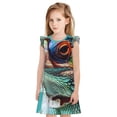 thumbnail image 1 of Fotbe Stylish Sunglasses Iguana Vestido de Dormir para Niñas de 3 a 10 Años, Mangas Cortas, Estilo Princesa, Pijama Camisón con Mangas Voladas-XX-Large, 1 of 6
