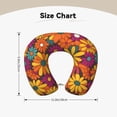 thumbnail image 3 of U-Shaped Pillow 11.8×9.8in With Pillow Core Comfortable Soft Invisible Zipper For Daily Travel Driving Office Groovy Flowers (25), 3 of 8