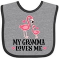 thumbnail image 3 of Inktastic Gramma Loves Me Girl Flamingo Girls Baby Bib, 3 of 4