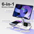thumbnail image 2 of 6 in 1 Wireless Charger for iPhone Airpods iWatch, Foldable Charging Station Travel Charging Pad Dock Compatible with Apple 12 and above series,White, 2 of 12