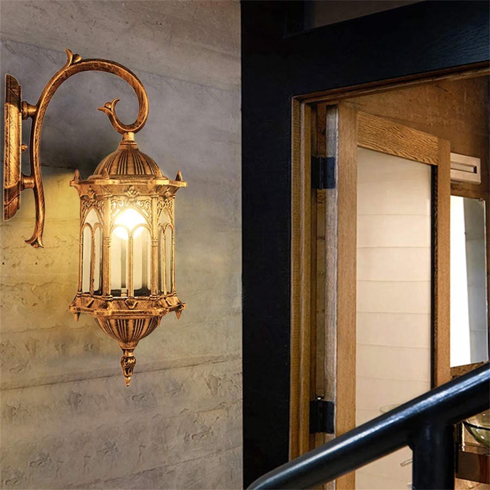 Wuzstar Vintage LED Bronze Outdoor Plug-in Wall Sconce with Glass