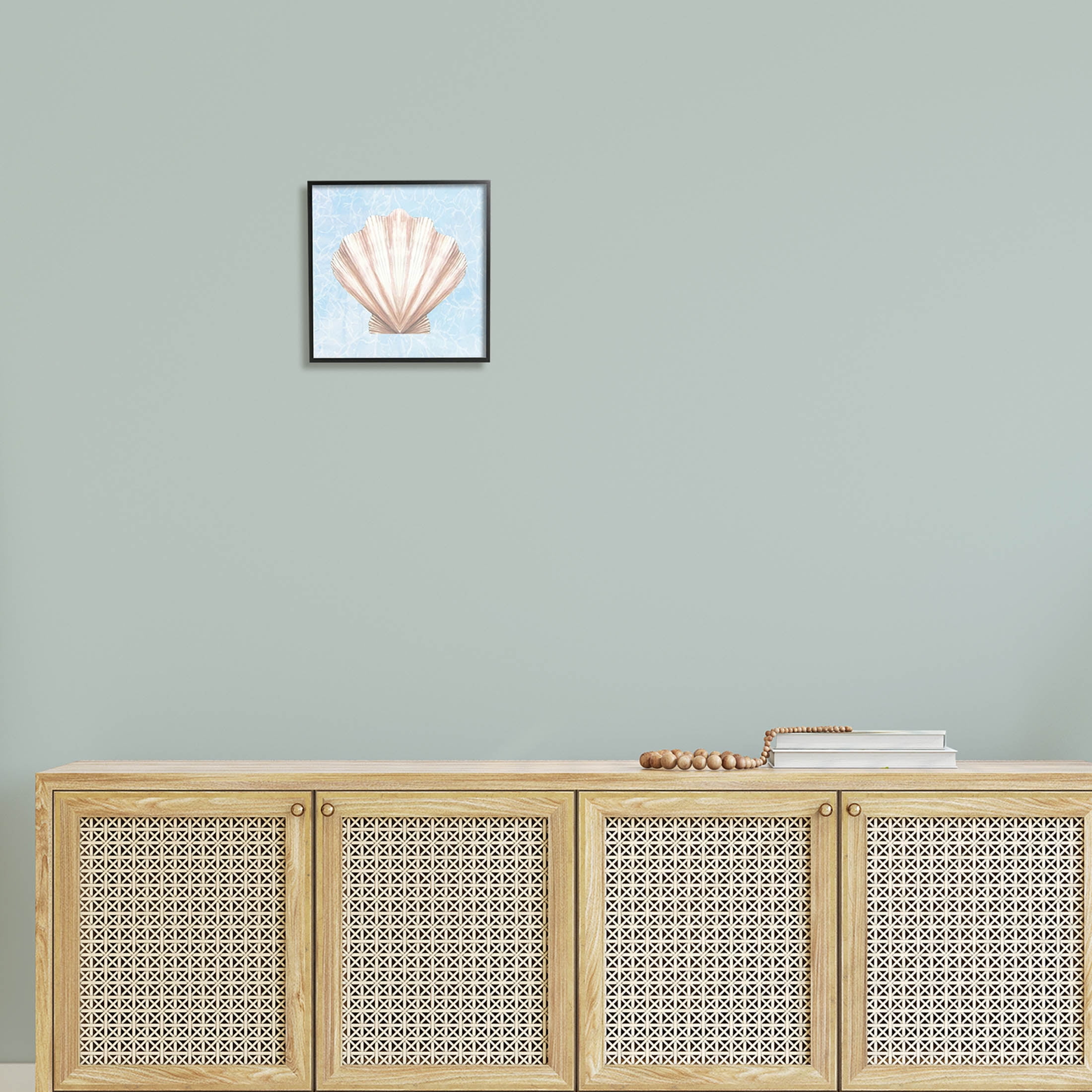 Water Pattern Aquatic Clam Shell Animals & Insects Graphic Art Black Framed Art Print Wall Art