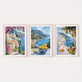 thumbnail image 4 of 3pcs/ Set Amalfi Coast Painting Wall Art, Colorful Summer Mediterranean Print Set of 3, Italian Coast Landscape Poster, Travel Season Holiday Coast Decoration Oil Painting Print, Unframed, 4 of 4