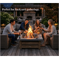 thumbnail image 6 of 34" Wood Burning Fire Pit Table, Large Square Outdoor Fire Pit with Removable Lid, Mesh Spark Screen & Poker, Metal Firepit for Patio Backyard Garden, 6 of 10
