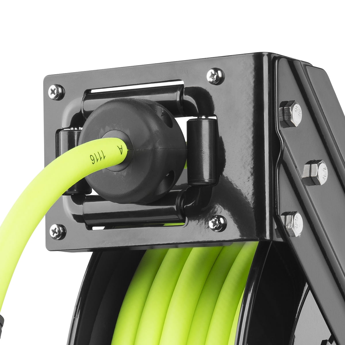 Flexzilla® Retractable Air Hose Reel, Open Face, Single Axle Arm, 3/8" x 25', ZillaGreen™