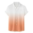 thumbnail image 6 of VSSSJ Men's Button Down Shirts Casual Gradient Print Short Sleeve Shirt Loose Fit Comfortable Fashion Vacation Beach Summer Shirts Orange XXXL, 6 of 6