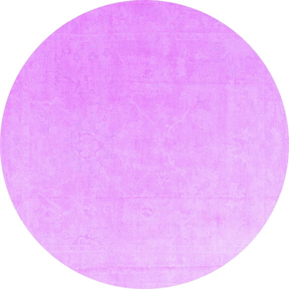 Ahgly Company Indoor Round Abstract Purple Modern Area Rugs, 7' Round