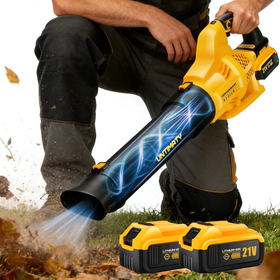 UNTIMATY 500CFM Cordless Leaf Blower for Lawn Care 150 MPH Battery Powered Leaf Blower with 2 x 4.0Ah Battery, Charger, 6 Variable Speeds