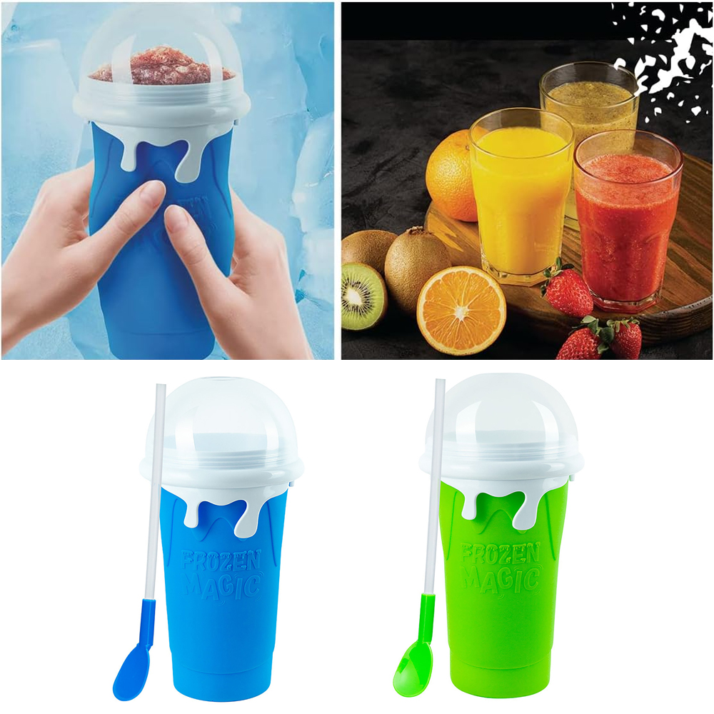 Slushy Maker Cup, Smoothie Silicon Cup, Frozen Magic Squeeze Cup Homemade Milk Shake Ice Cream