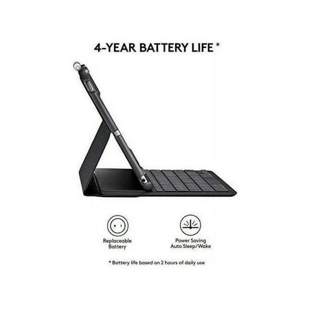 Logitech - Slim Folio Keyboard Folio for Apple iPad (5th & 6th Gen) - Black