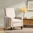 thumbnail image 2 of GDF Studio Hatherly Contemporary Fabric Upholstered Pushback Recliner, Beige and Dark Brown, 2 of 10